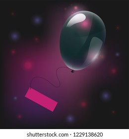 Vector black baloon, black friday ballon template isolated