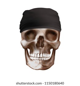 Vector. Black Bandana (buff) on skull