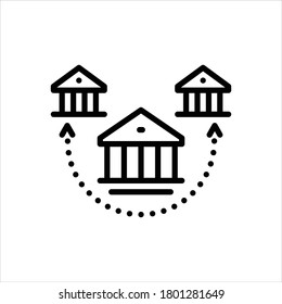 Vector Black Bank Branch Line Icon