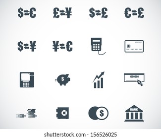 Vector black  bank   icons set