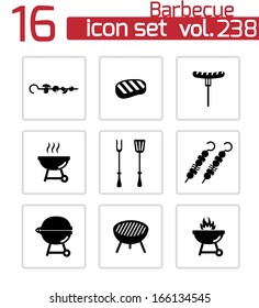 Vector black barbecue icons set