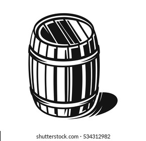 vector black barrel icons on white background