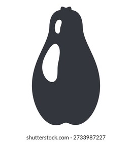 Vector Black Basic Icon - Papaya Fruit