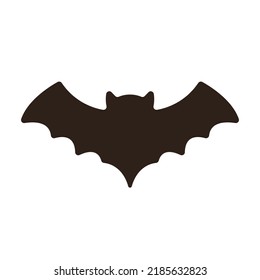 Vector black bat template for bunting and decoration. Vampire animal silhouette isolated on white. Halloween hanging decor