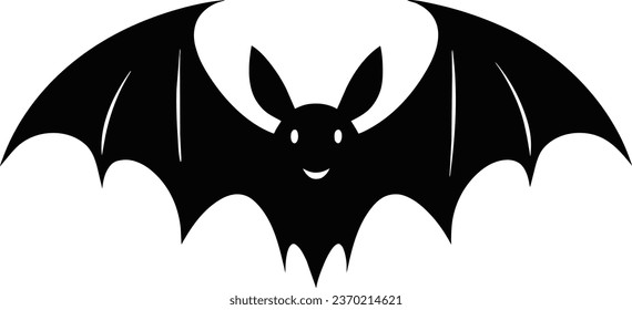 Plantilla de murciélago negro vectorial para el agrupamiento y la decoración. La silueta animal de vampiro aislada en blanco. Decoración colgante de Halloween