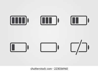 Vector black battery icon
