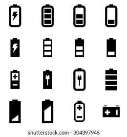 Vector Black Battery Icon Set On Stock Vector (Royalty Free) 304397945 ...