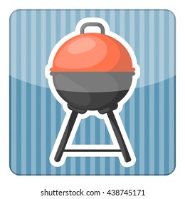 Vector black BBQ Grill icon