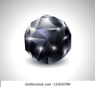 vector black beautiful gemstone