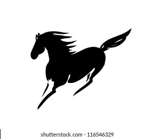 vector black beautiful horse