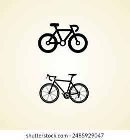 vector black bicycle icon on white background