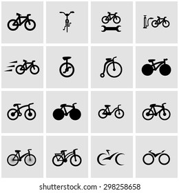 Vector black bicycle icon set.