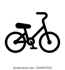 Vector Black Bicycle Icon. Simple Minimalistic Vector Bike Icon. Cycling Sign, Bicycle Shape. Trendy Flat Bike Design Elements for Logo, Web, Social Media, UI, App. Side View