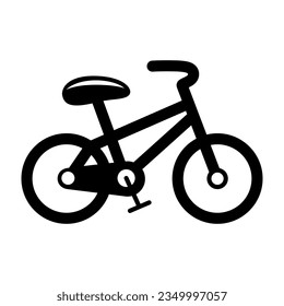 Icono de bicicleta negra vectorial. Simple ícono minimalista de la bicicleta vectorial. Signo de ciclismo, forma de bicicleta. Elementos de diseño de bicicletas planas de moda para logotipos, web, medios sociales, interfaz de usuario, aplicación. Vista lateral