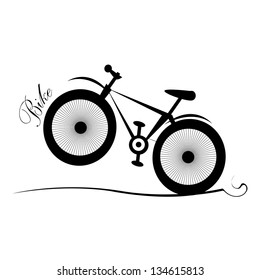 vector black bicycles icon. Mountain bike on the road. vector Bike silhouette
