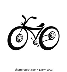 vector black bicycles icon. Mountain bike on the road. vector Bike silhouette
