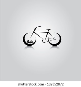 vector black bicycles icon. Mountain bike on the road. vector Bike silhouette