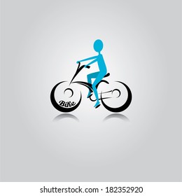 vector black bicycles icon. Mountain bike on the road. vector Bike silhouette