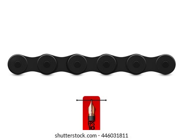 Vector black bike chain