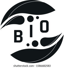 Vector black bio sign badge