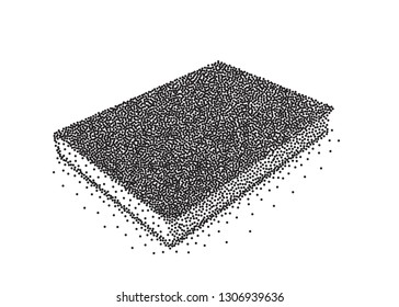 Vector black blank book cover isolated on white background