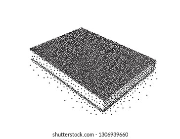 Vector black blank book cover isolated on white background
