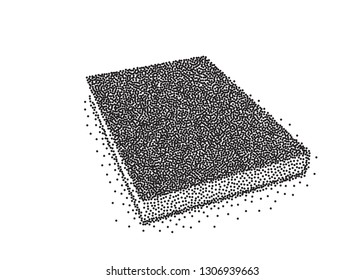 Vector black blank book cover isolated on white background
