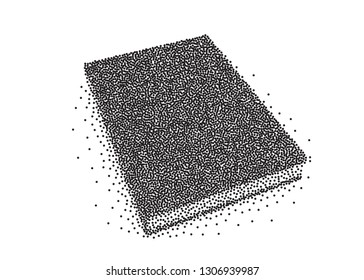 Vector black blank book cover isolated on white background