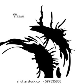 Vector black blot background. Abstract design element.
