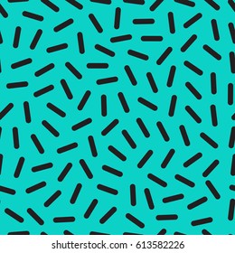 Vector black and blue abstract confetti seamless pattern. Vector geometric pattern in retro memphis style. 