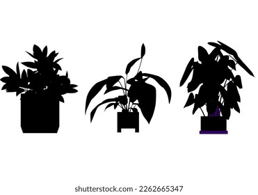 Las plantas de color negro y azul vectorial son gráficos digitales o ilustraciones de plantas representadas principalmente en color negro, con fondo blanco 