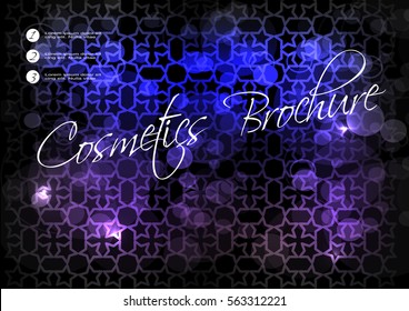 Vector black blue purple background with star design for cosmetic brochure