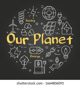 Vector Black Board Innovation Technology of Our Planet