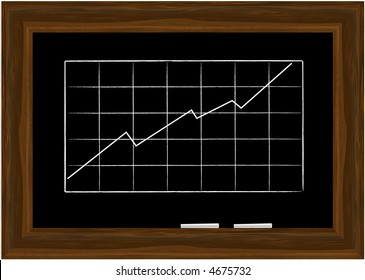 Vector - Black board in a wooden frame with two pieces of chalk. Copy space.