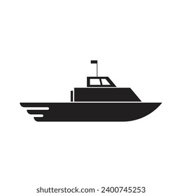 vector black  boat logo template.