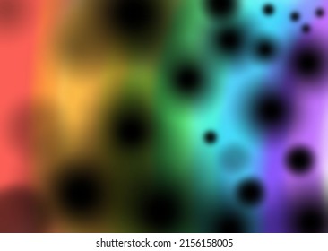 Vector Black Boba On Rainbow Color Background 