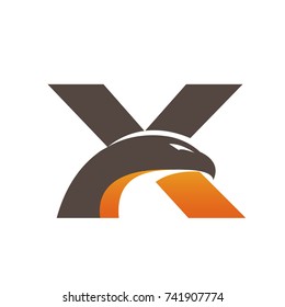 Vector Black Bold Eagle Initial X Logo
