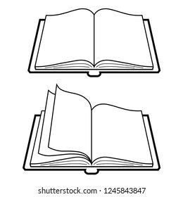 Vector black Book icon on white background