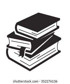 vector black Book icon on white background