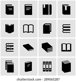 Vector black book icon set