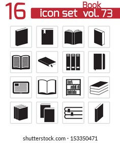 Vector black  book  icons set
