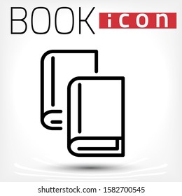 Vector black book icons set on white background