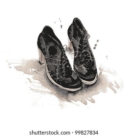Vector Black Boots