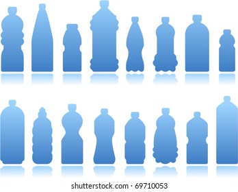 vector black bottles set 2 - plastic bottle concept