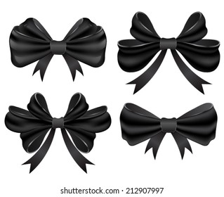 Vector black bow collection.