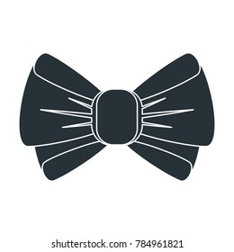 Vector black bow icon for decorating gifts, surprises for holidays. Packing presents for birthday, new year, Christmas. Promotion and Discount flat illustration. Objects isolated on white background.