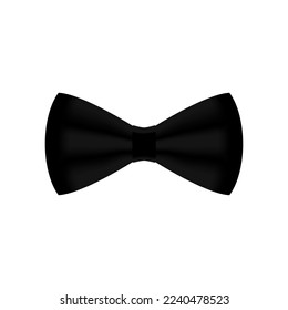 Vector black bow tie icon isolated on white background. Elegant style