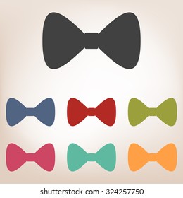 Vector Black Bow Tie icon set