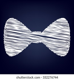 Vector Black Bow Tie icon with chalk effect  