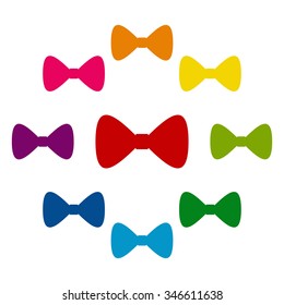 Vector Black Bow Tie icon set